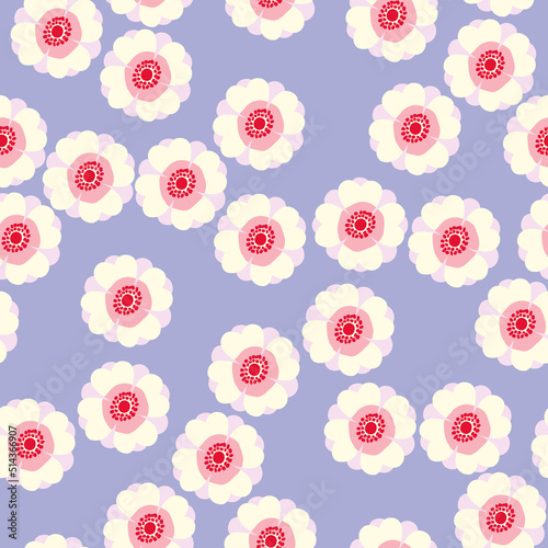 Stylish seamless pattern with stylized anemone flowers. Romantic vector floral background. Floral pattern for fabric, wallpapers and wrapping paper.