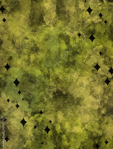 Vertical or horizontal illustration with copyspace, chalky yellow and green background with black abstract shapes and space for text