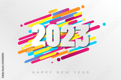 Colorful Happy New Year 2023 card
