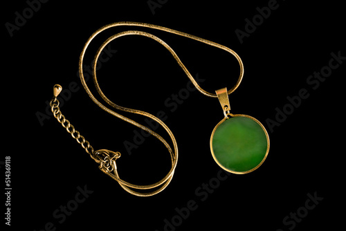 Golden necklace isolated