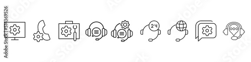 Support service icon vector set. hotline customer illustration sign collection. call center help symbol. 