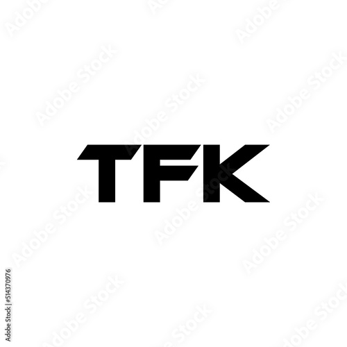 TFK letter logo design with white background in illustrator, vector logo modern alphabet font overlap style. calligraphy designs for logo, Poster, Invitation, etc. photo