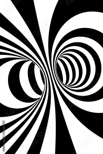 Black and white lines optical illusion abstract background
