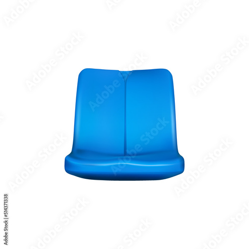 Blue stadium chairs isolated on white background vector illustration