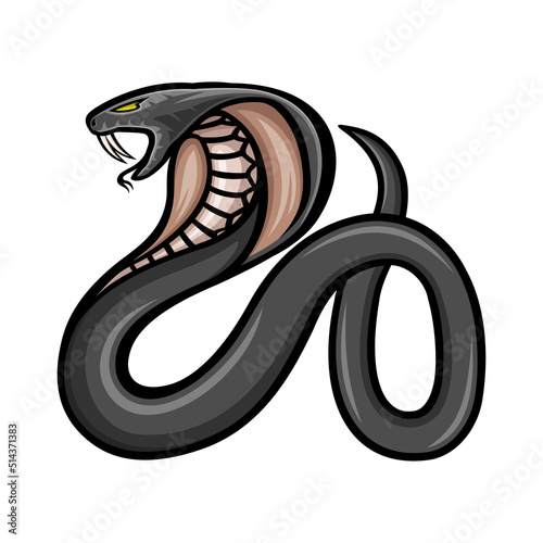 Angry snake cobra icon on white background.