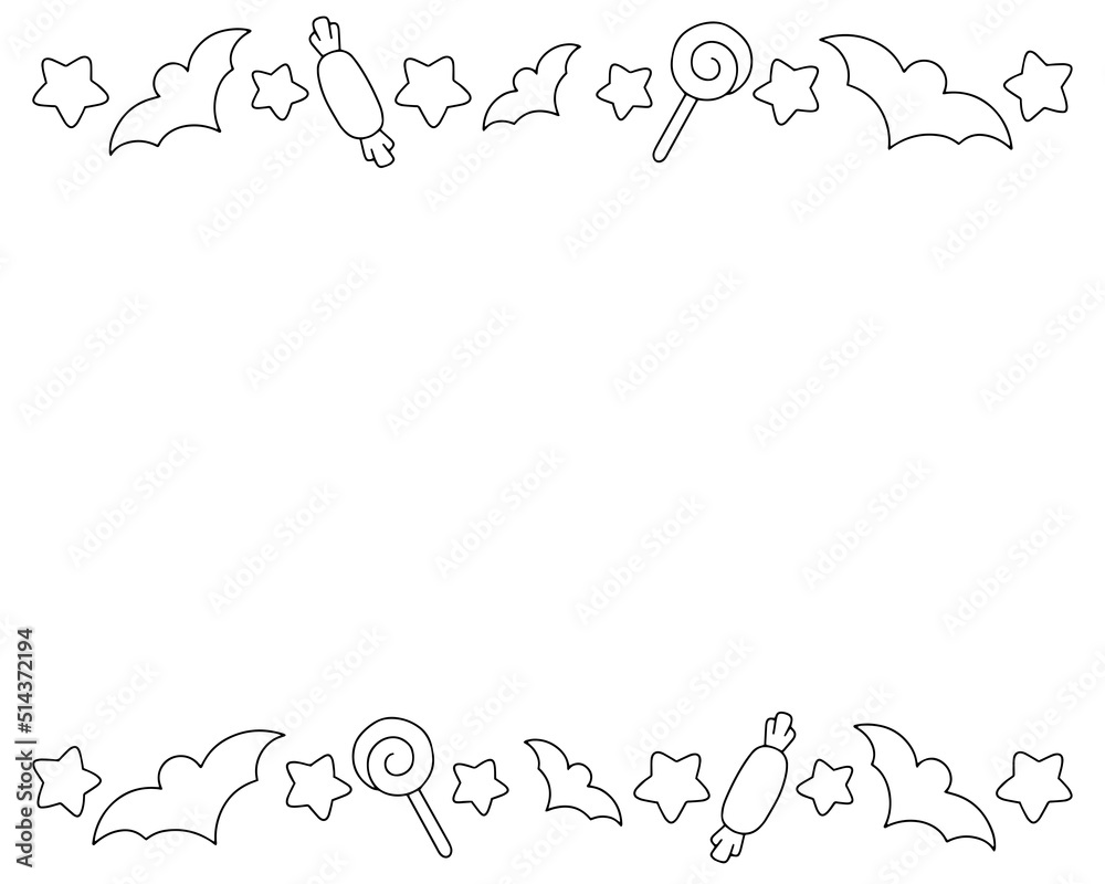Simple frame. Halloween theme. Design element for greeting card. Vector illustration isolated on white background.