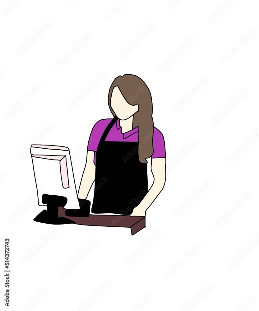 shop cashier cartoon photo illustration shop cashier cartoon photo illustration