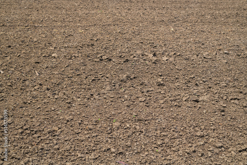 Dirt soil ground in farm.