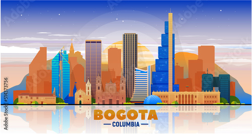 Bogota ( Columbia ) city skyline at sky background. 