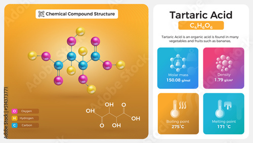 Tartaric Acid Properties and Chemical Compound Structure photo