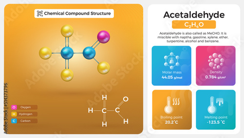 Acetaldehyde Properties and Chemical Compound Structure photo