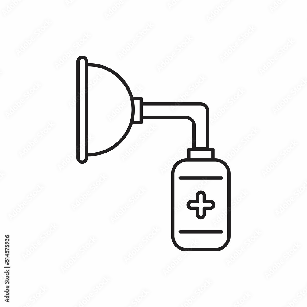 Anesthesia oxygen mask icon. Outline anesthesia oxygen mask icon for web design isolated on white background Anesthesia oxygen mask icon. Outline anesthesia oxygen mask icon for web design isolated on white background