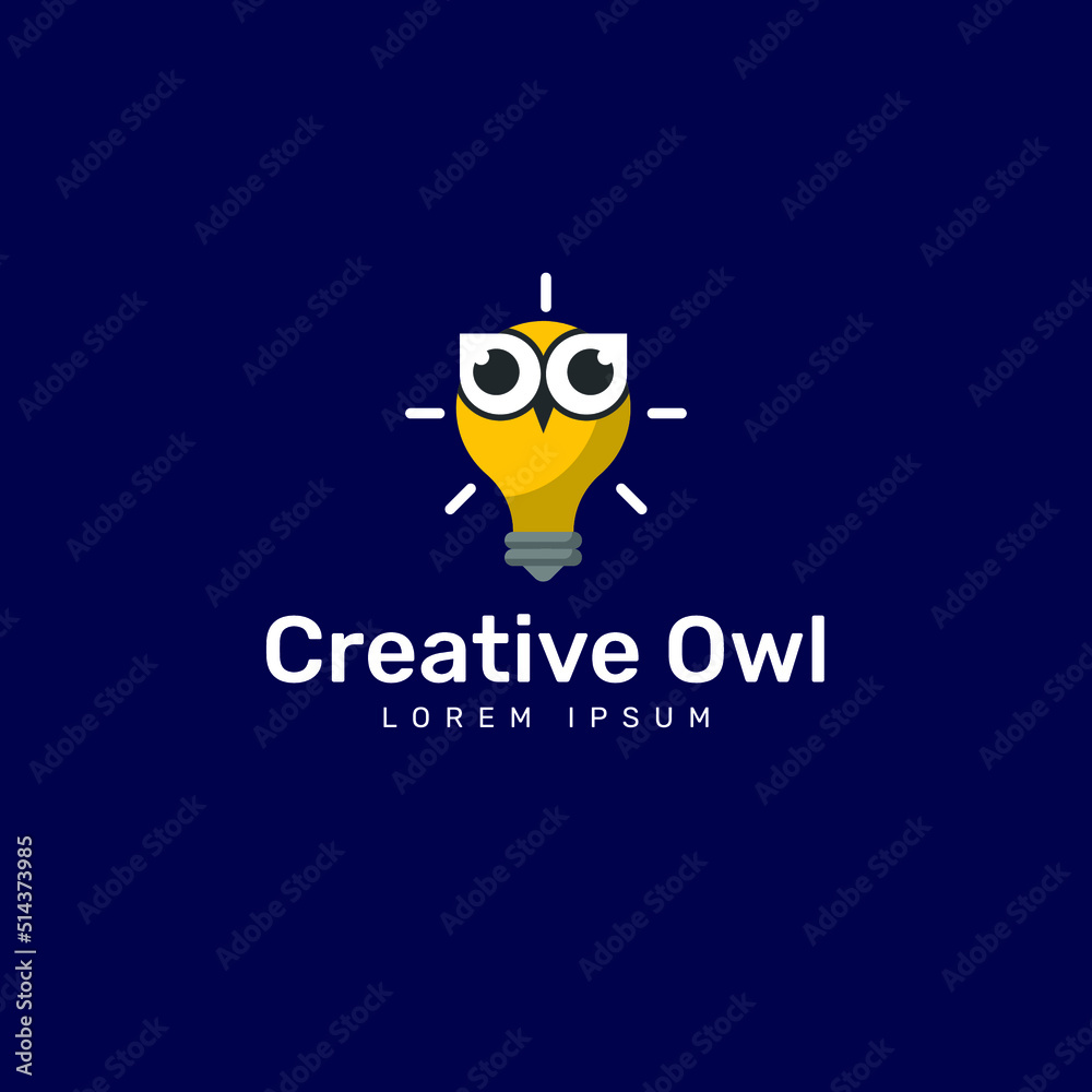Naklejka premium Creative owl logo design template