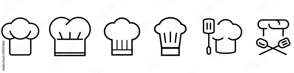 Chef hat vector icon set. cook illustration sign collection. kitchen symbol. restaurant logo. Chef hat vector icon set. cook illustration sign collection. kitchen symbol. restaurant logo.