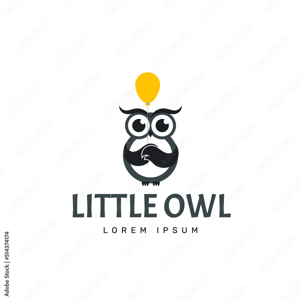 Little owl logo design template