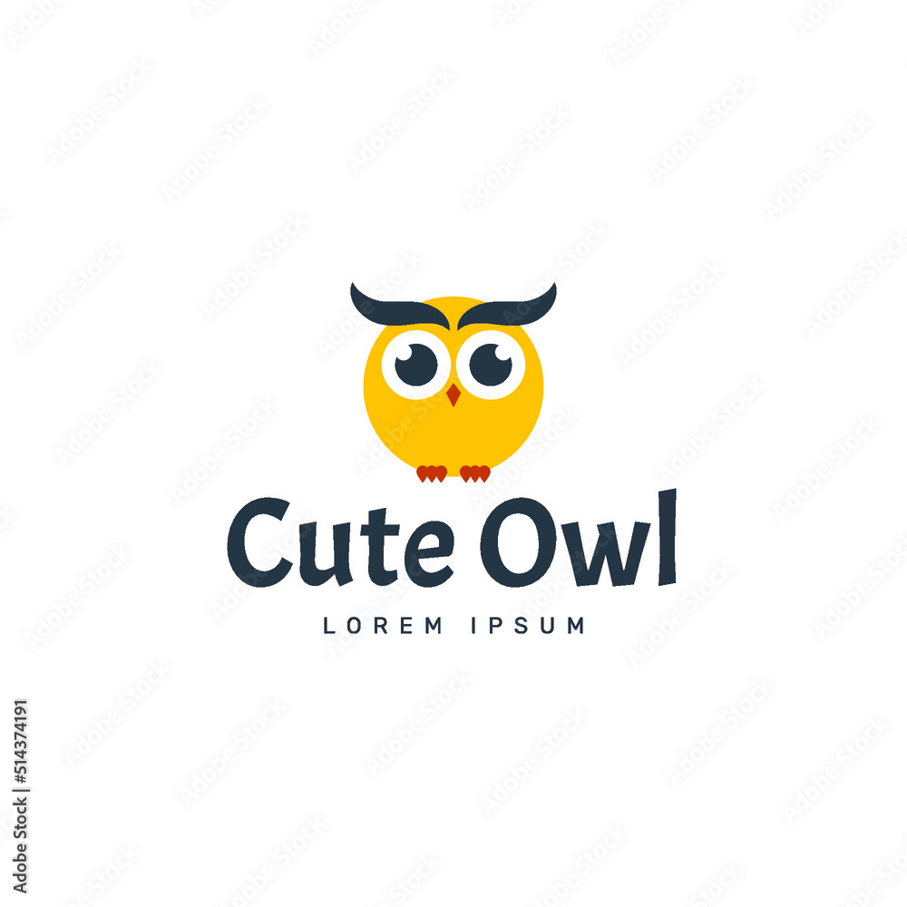 Cute owl logo design template Cute owl logo design template