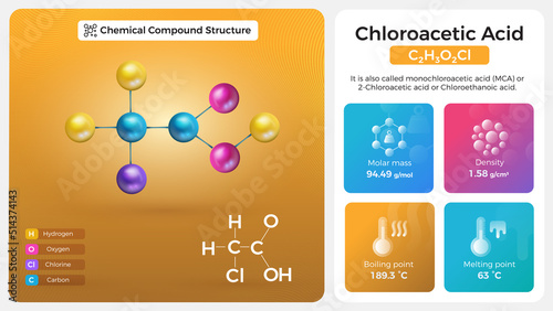 Chloroacetic Acid Properties and Chemical Compound Structure photo