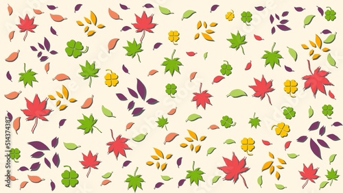 seamless aesthetic pattern with flowers and leaves illustration background © Bobby Syahronanda