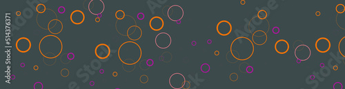 Abstract glowing circle lines on dark background. Futuristic technology concept. Horizontal banner template. Suit for poster, cover, banner, brochure, website