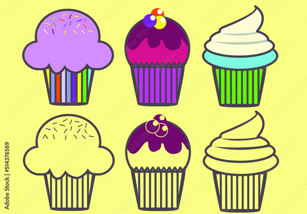 Cupcake vector is suitable for food and interface design industry Cupcake vector is suitable for food and interface design industry