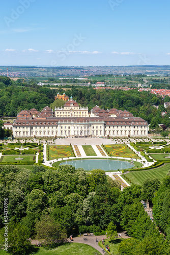 Ludwigsburg Castle aerial photo view portrait format architecture travel in Germany © Markus Mainka