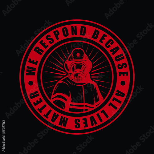 Firefighter Vector T shirt Design 