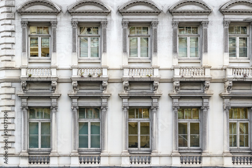 Facade of neoclassical building in London, England