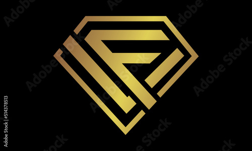 Diamond LF Or FL Initial Logo Template