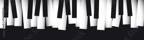 Disarranged piano keys. Vector illustration for banner
