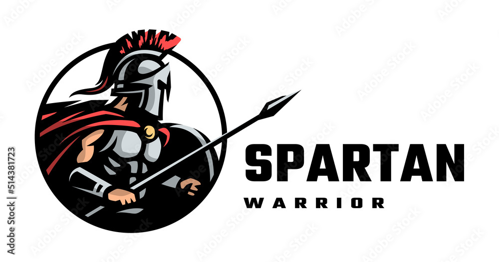 Fototapeta premium Warrior of Sparta, emblem logo. Vector illustration.