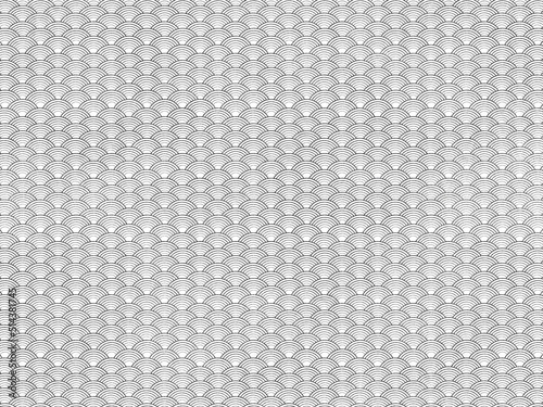 Wallpaper Mural 青海波　白地に黒い線のモノクロ和風背景 Torontodigital.ca