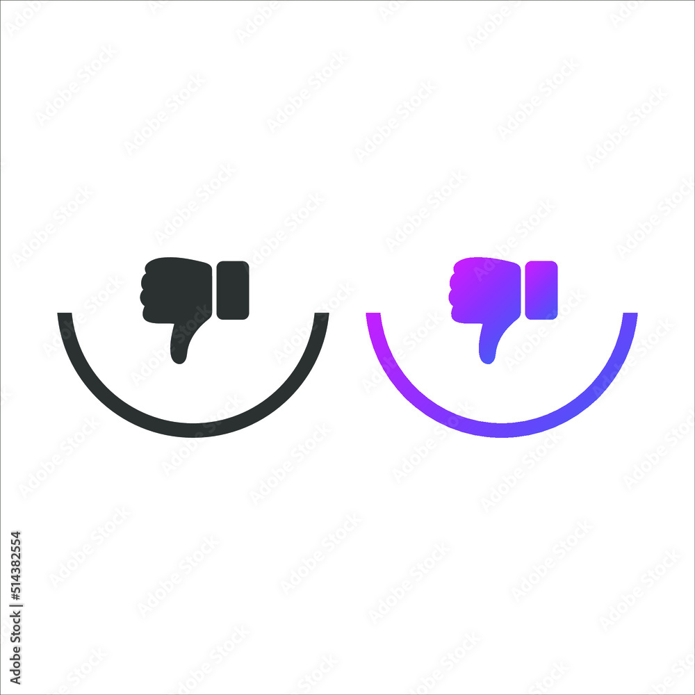 Dislike, unlike icon button, in solid and gradient color Dislike, unlike icon button, in solid and gradient color