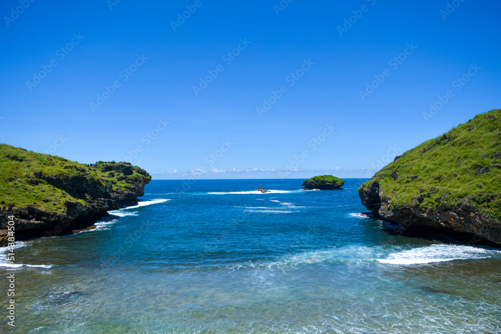 View of coral on the beach of Srau, Pacitan