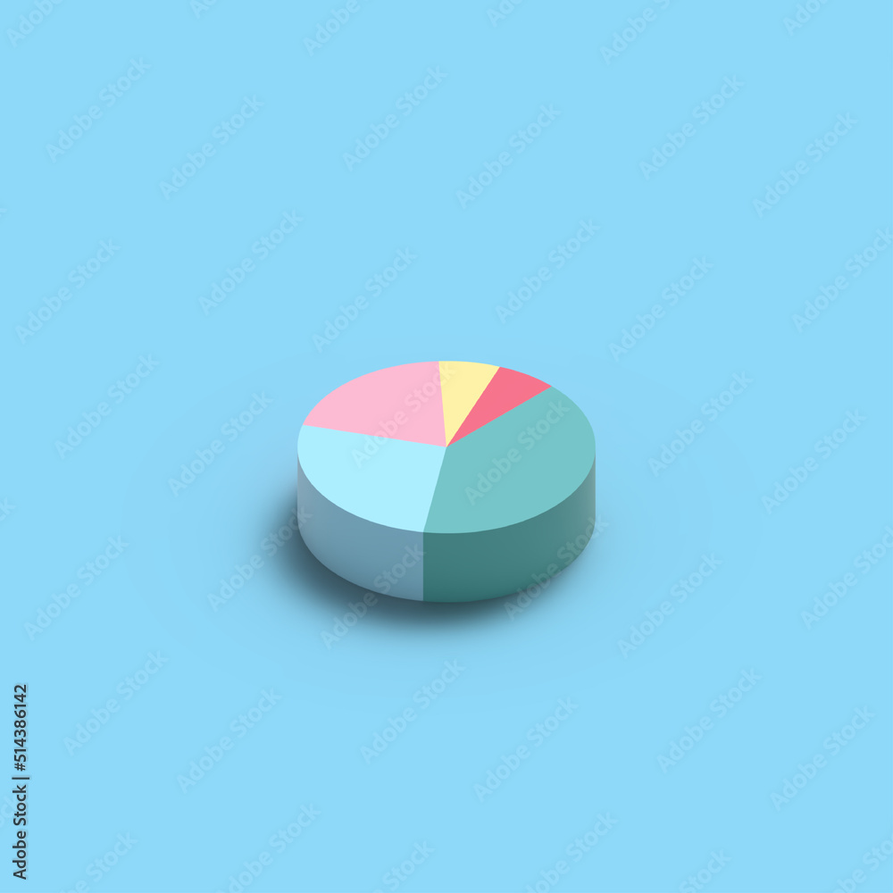 Obraz premium 3D graph icon on blue background.