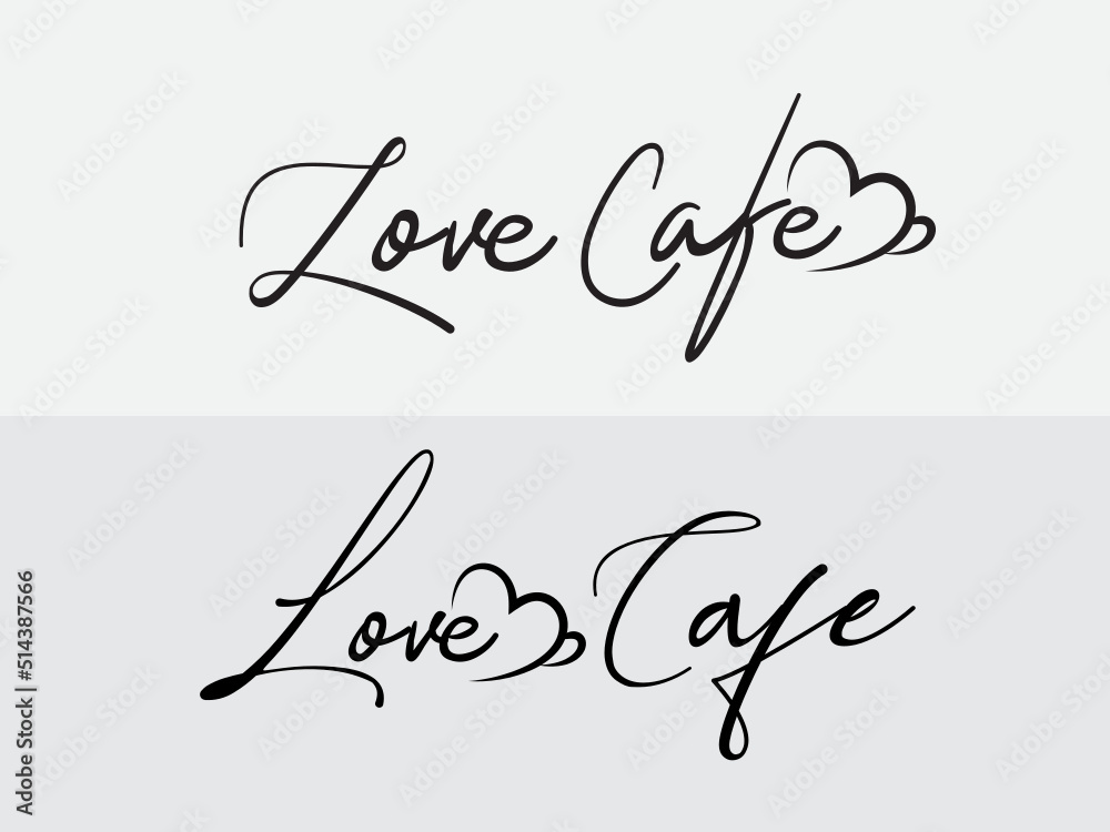 Coffee shop logo design. cafe logo. love cafe. coffee text logo Coffee shop logo design. cafe logo. love cafe. coffee text logo