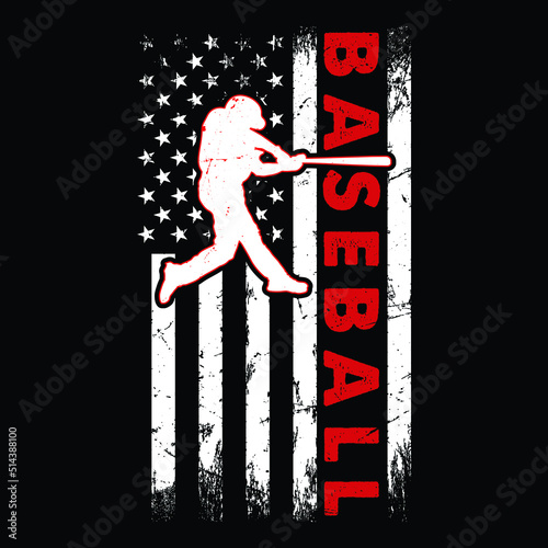 Baseball Dad American Flag illustration, Baseball Dad Shirt,  American Flag SVG, Baseball SVG, Baseball shirt print template