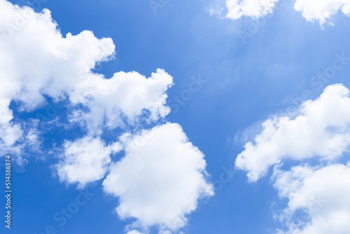 Cloudy sky background  white cloud over blue sky  outdoor day light  nature background