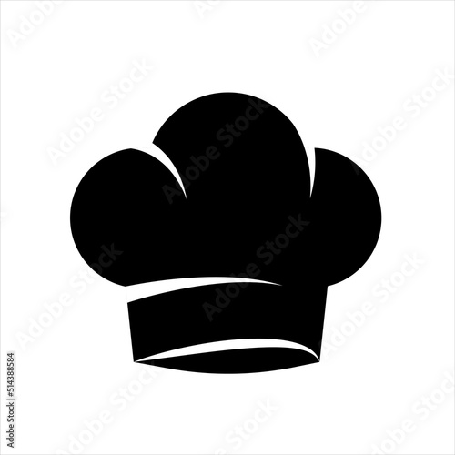 Cook chef hats icon. Monochrome chef toque vector illustration, kitchen cooker caps isolated on white background. Toque de cuisine. Vector restaurant stuff headwear, kitchen headdress, costume
