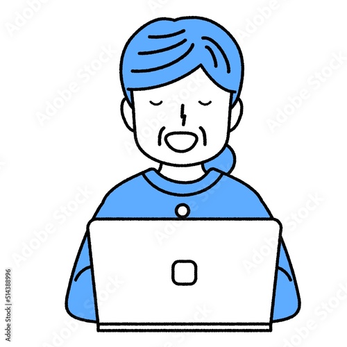 スマホを操作する女性　イラスト素材