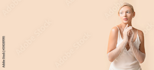 Beautiful young woman with ...