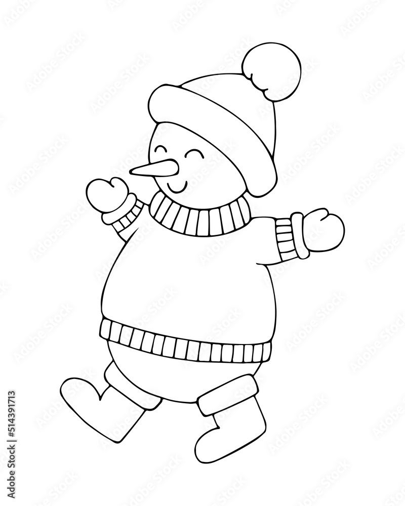 sweater / cartoon vector and illustration, black and white, hand