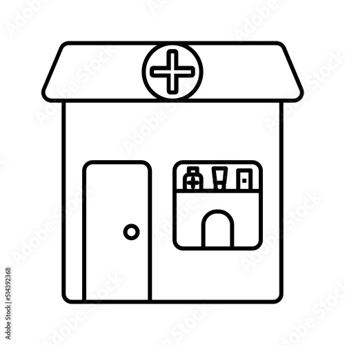 Black line icon for Pharmacy