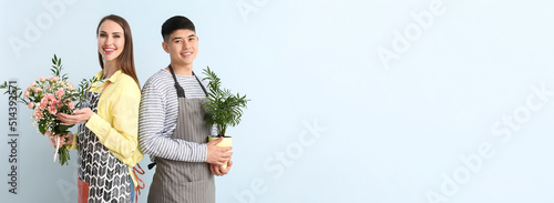 Portrait of florists with p...