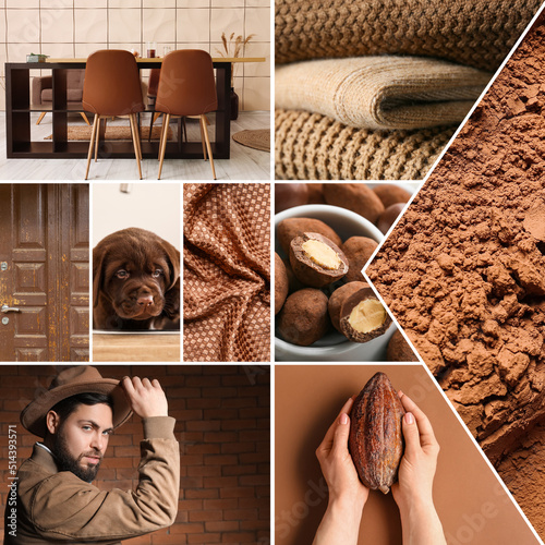 Collage of photos in brown ...