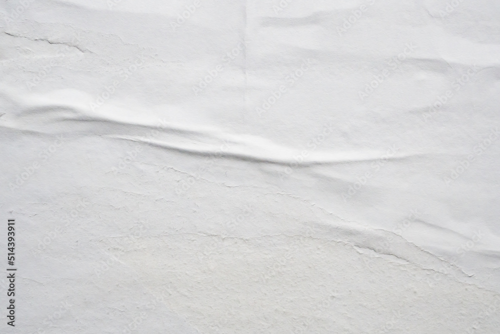 Obraz premium white crumpled and creased paper poster texture background