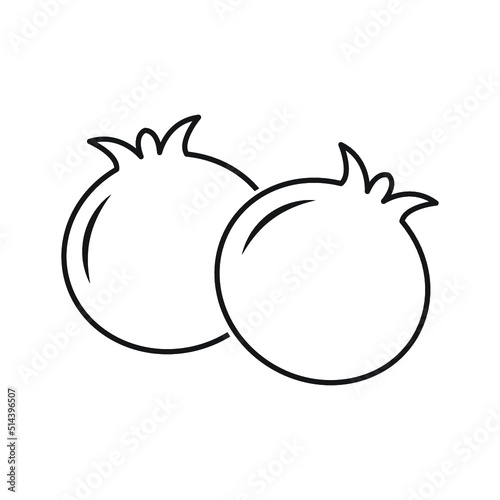 Fresh pomegranate icon. Outline fresh pomegranate