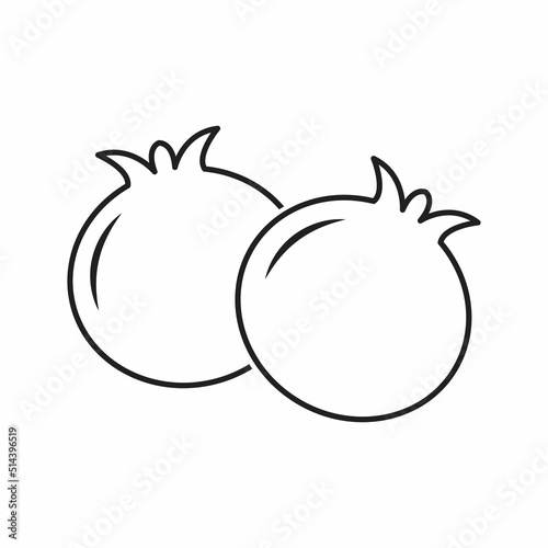 Fresh pomegranate icon. Outline fresh pomegranate