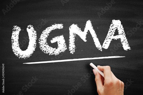 UGMA - Uniform Gifts to Minors Act acronym, concept on blackboard photo