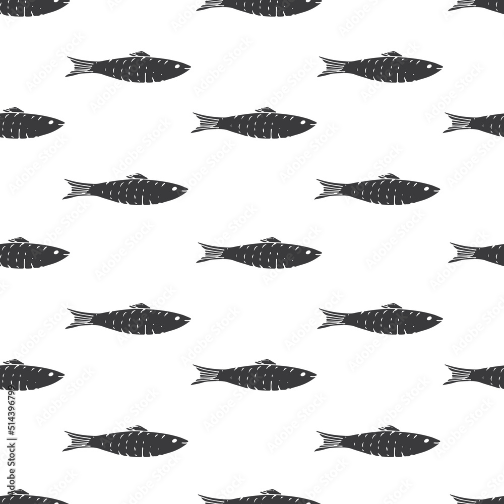 Fish Seamless pattern. Fish Cartoon doodle, Vector illustration Fish Seamless pattern. Fish Cartoon doodle, Vector illustration