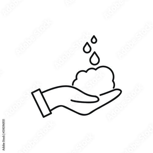 foam on hand - minimal line web icon